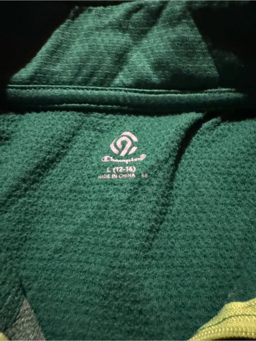 Champion Kids' Green Quarter-Zip Active Top size L 12-14